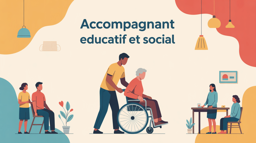 Accompagnant educatif et social aide personne agee fauteuil
