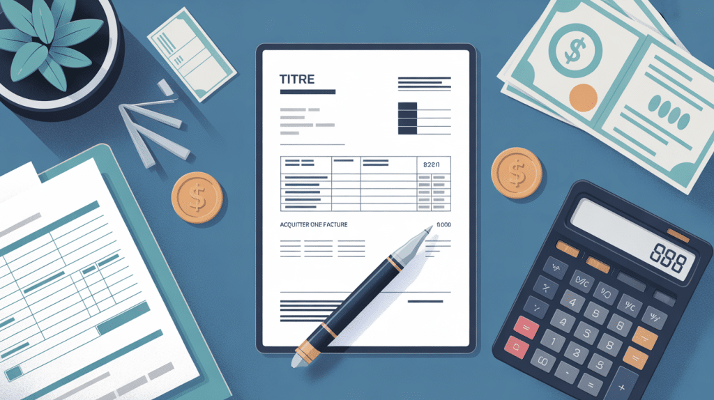 Acquitter une facture illustration bureau professionnel