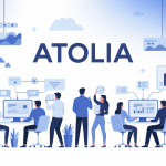 Espace de travail collaboratif Atolia illustration professionnelle