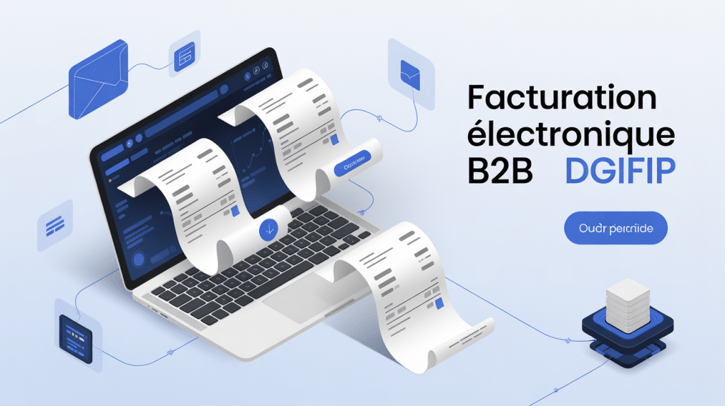 illustration b2b dgfip ordinateur portable factures digitales