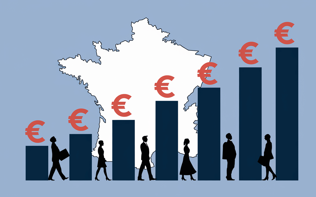 Graphique juriste salaire évolution France