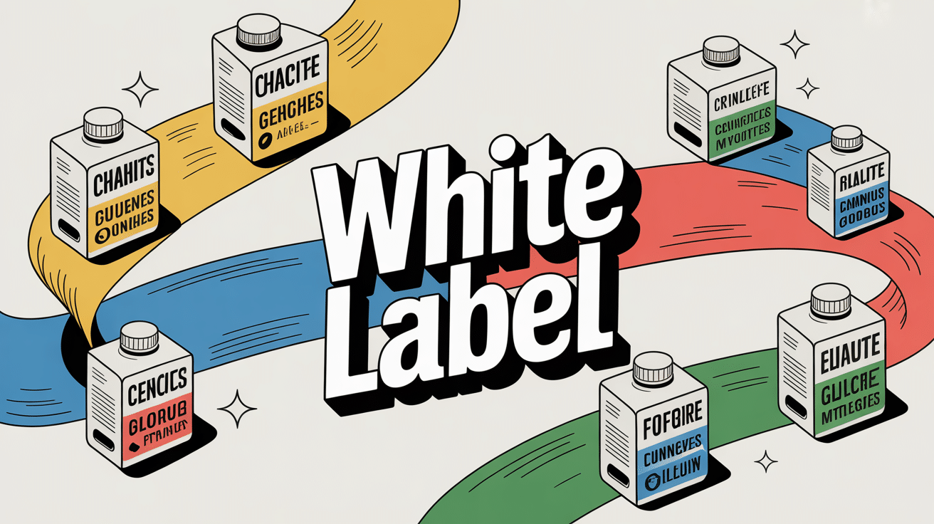 Illustration white label transformation produits marques