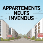 Vue aerienne d'un appartement invendu programme neuf