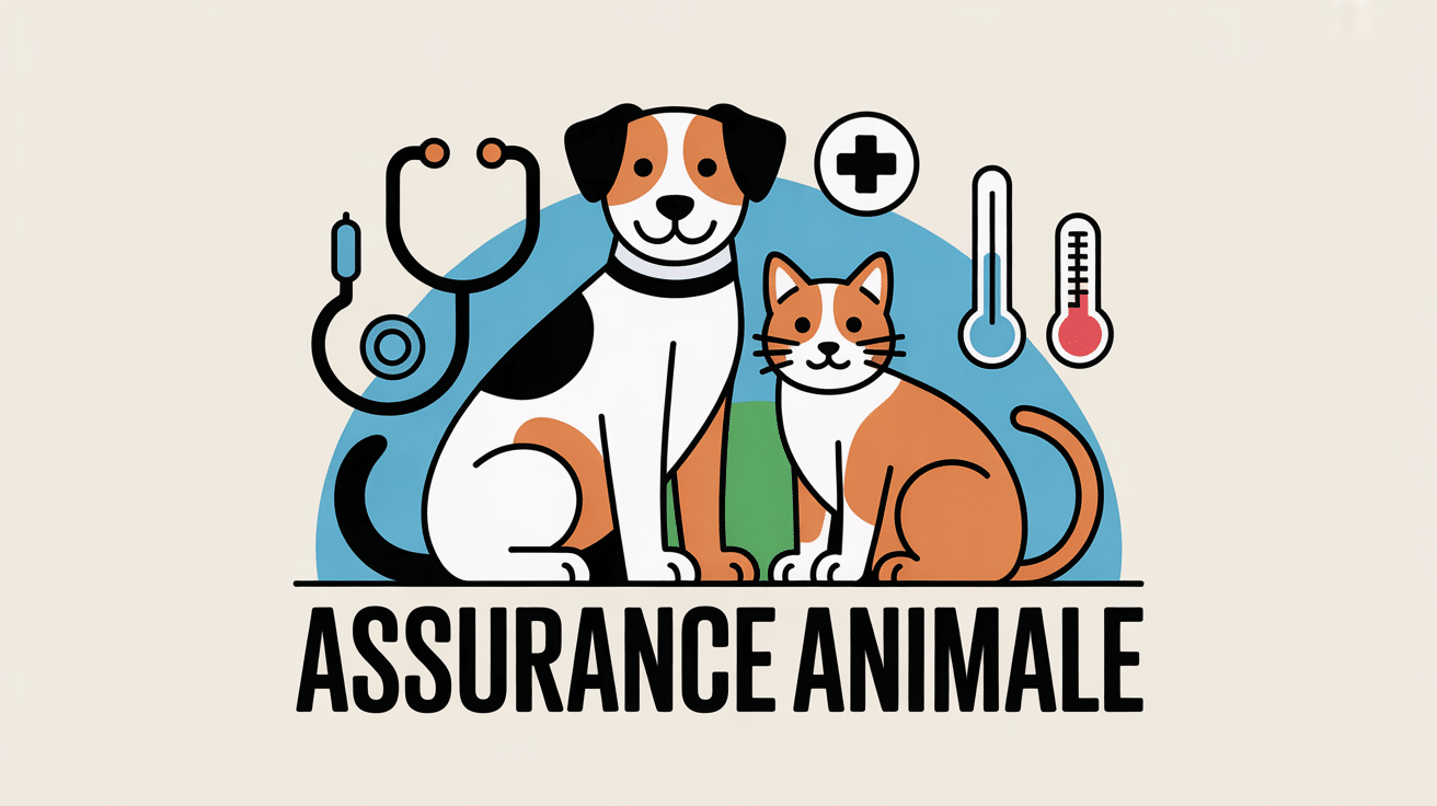 assuranceaupoil.fr illustration chien chat avec icônes médicales