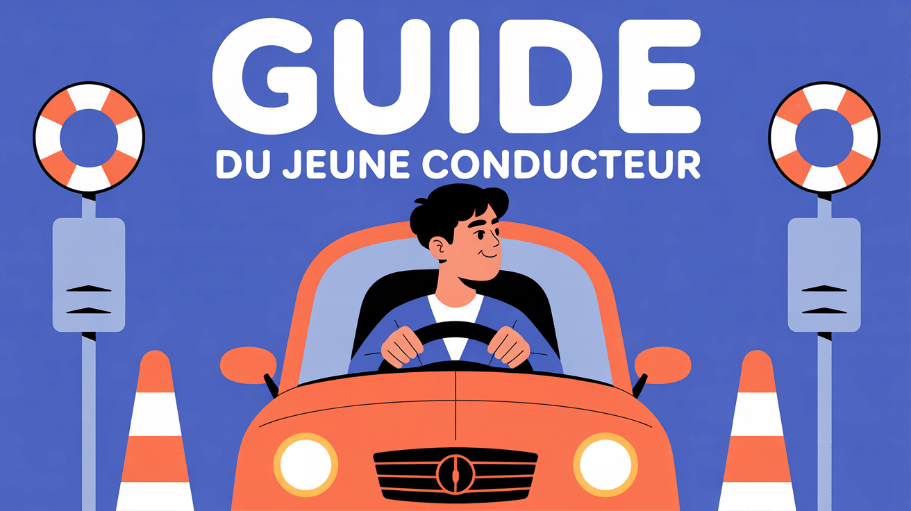 illustration moderne guide a jeune conducteur sécurité