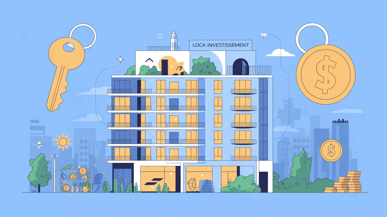 Illustration immeuble stylisé loca investissement