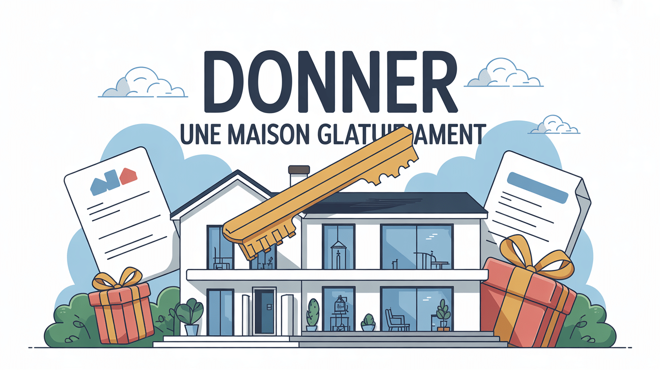 Illustration maison donner gratuitement clé dorée documents