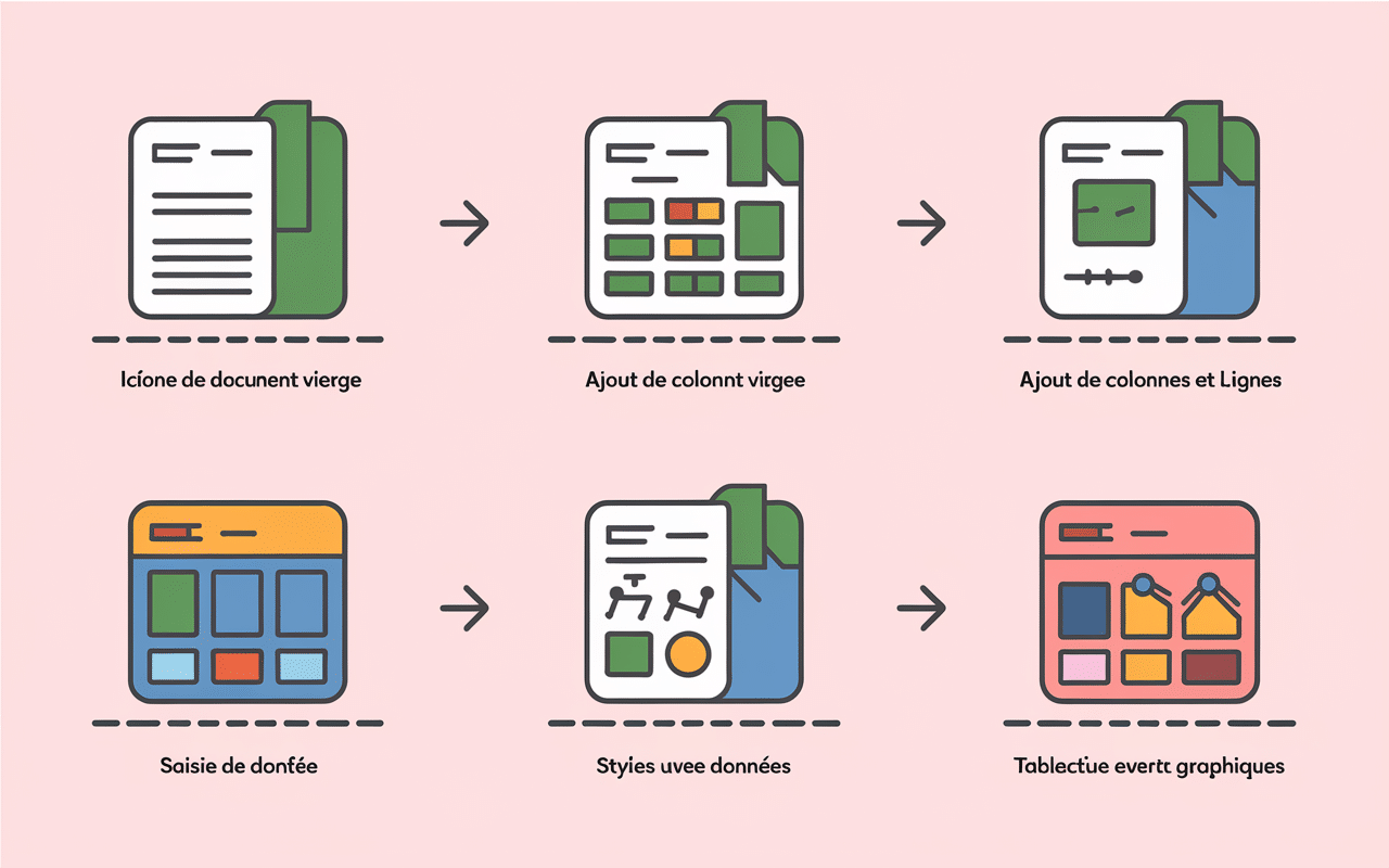 étapes création tableau excel comparatif mutuelle infographie