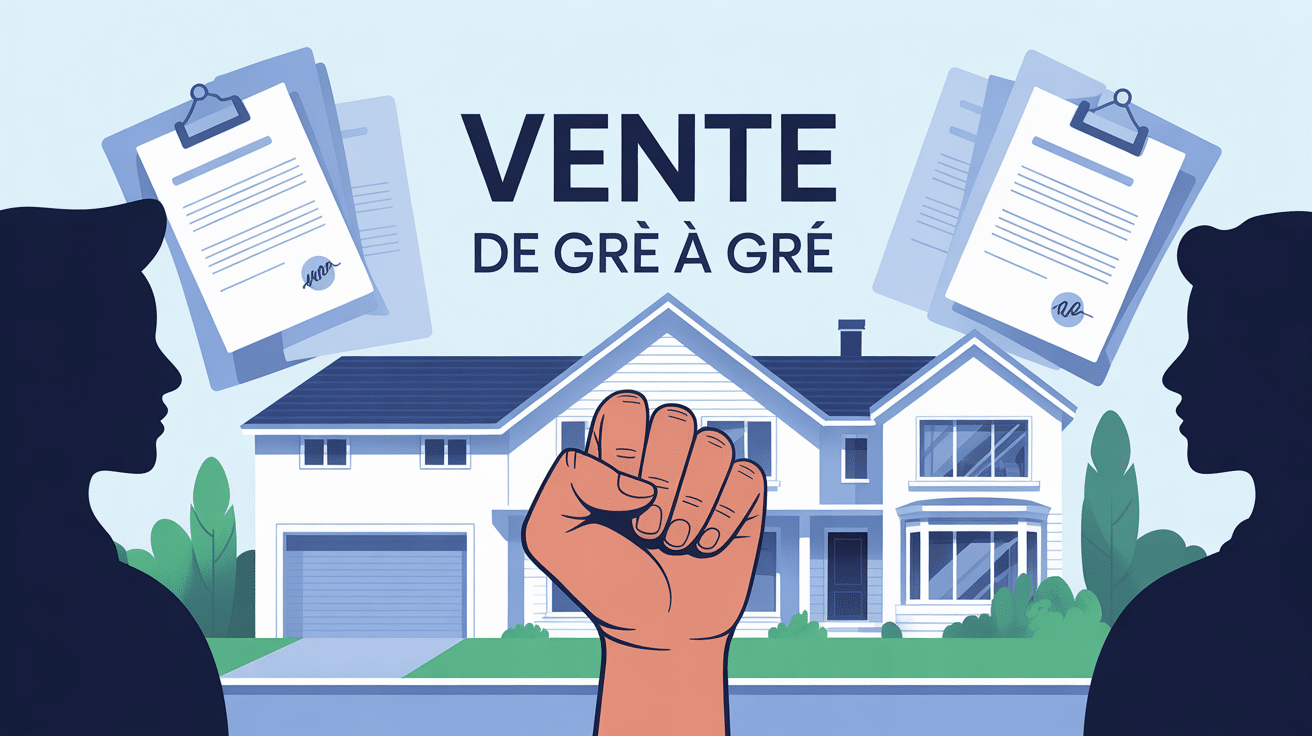 Vente de gré à gré poignée de main devant maison