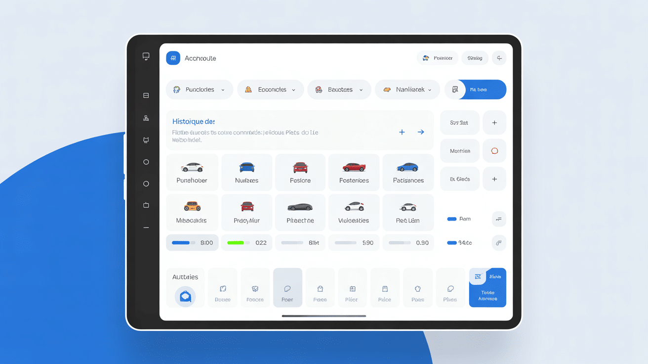 autossimo dashboard navigation liste commandes