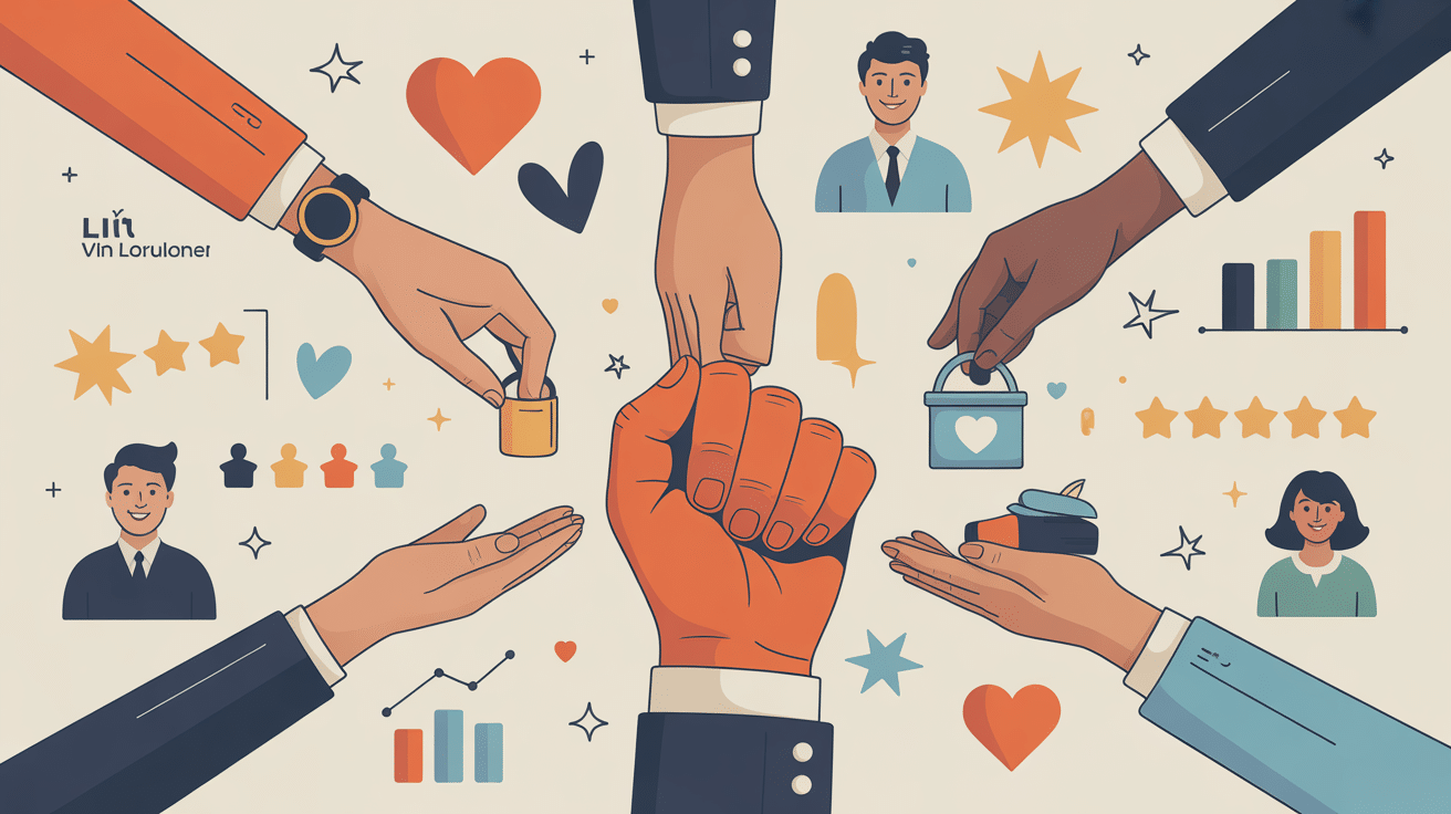 Business review poignée de main satisfaction client