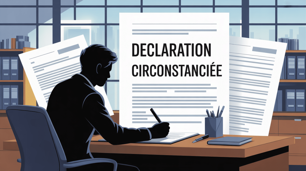 Personne rédige declaration circonstancié à un bureau