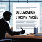 Personne rédige declaration circonstancié à un bureau