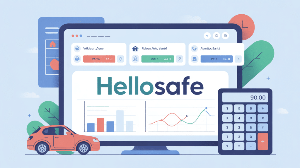 illustration hello safe comparateur financier interface moderne