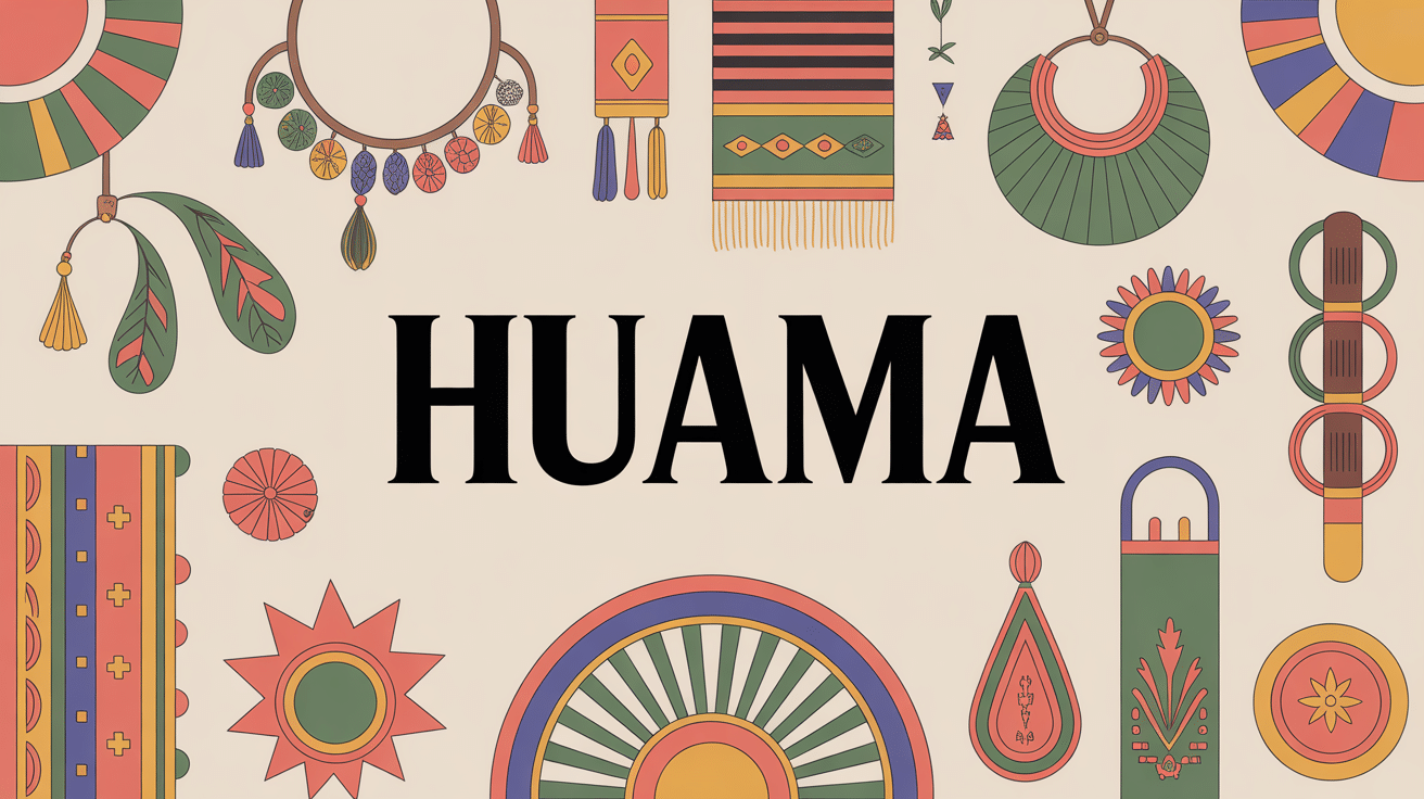 Illustration huama objets artisanaux traditionnels andins