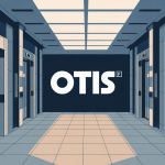 logo otis sur portes d'ascenseur illustration vectorielle moderne
