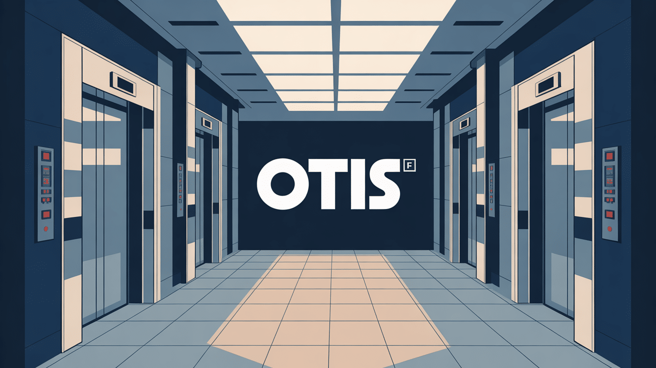 logo otis sur portes d'ascenseur illustration vectorielle moderne