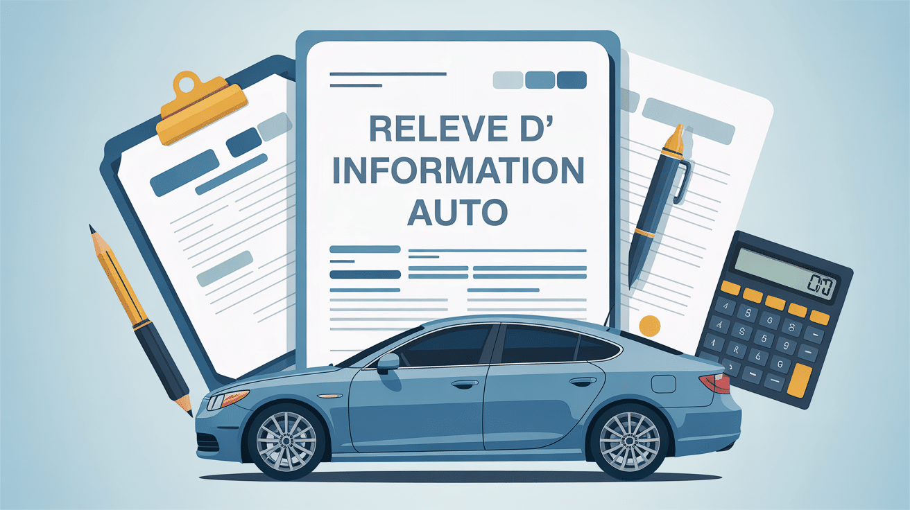 illustration releve d'information auto document