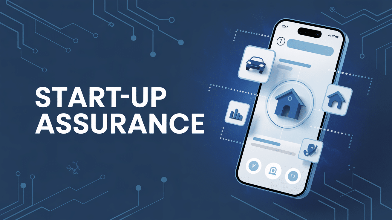 illustration start up assurance smartphone icones