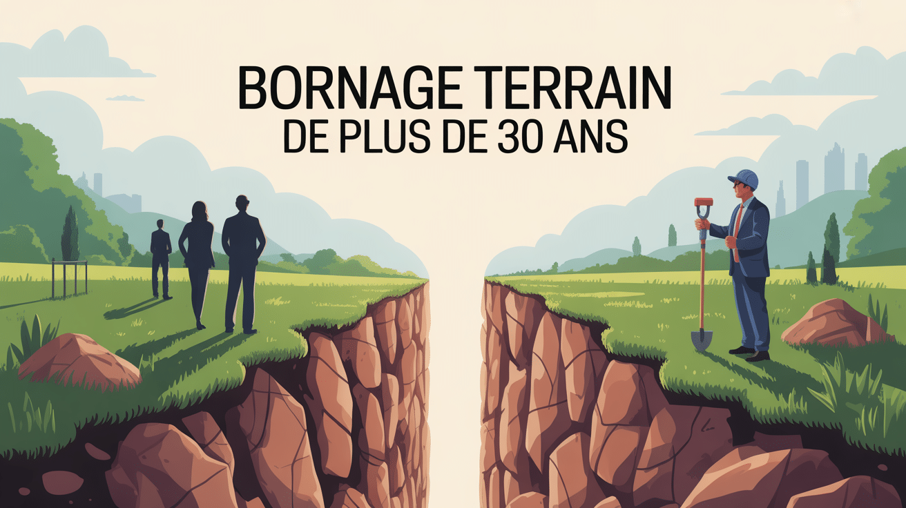illustration bornage terrain de plus de 30 ans