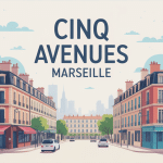 illustration quartier cinq avenues marseille haussmannien vie locale