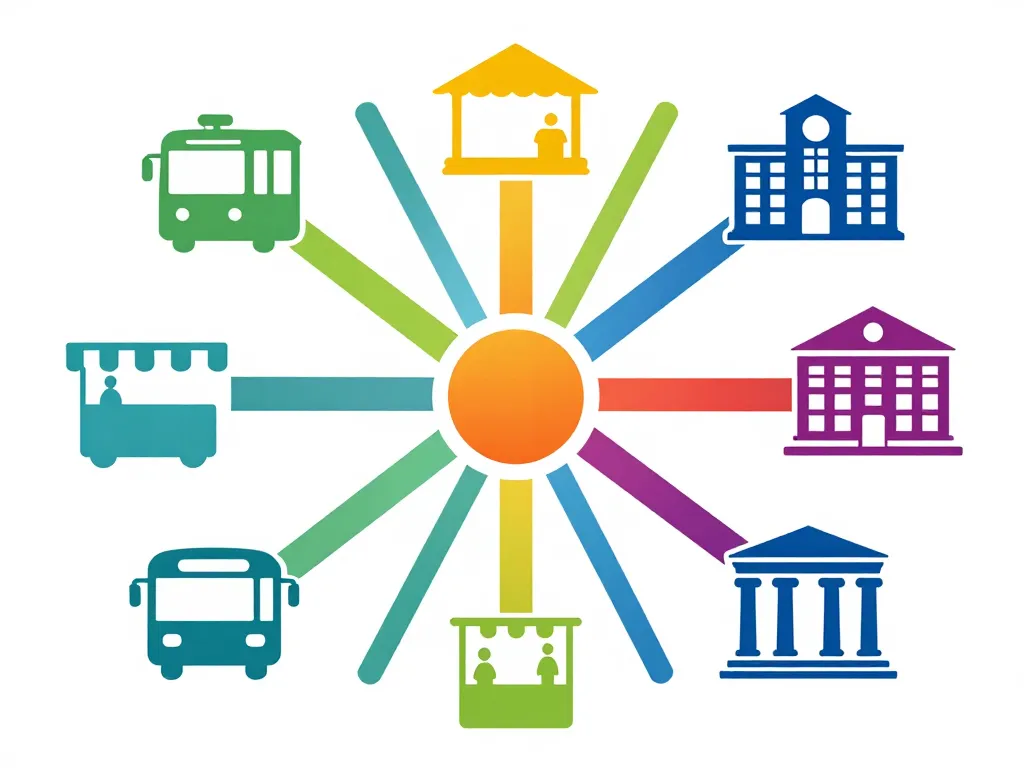 illustration cinq avenues marseille transports écoles commerces culture