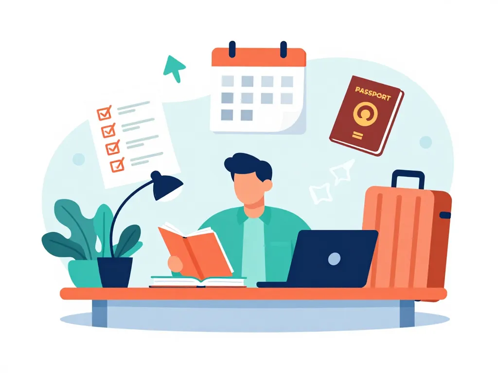 préparer son projet travailler en australie illustration planification