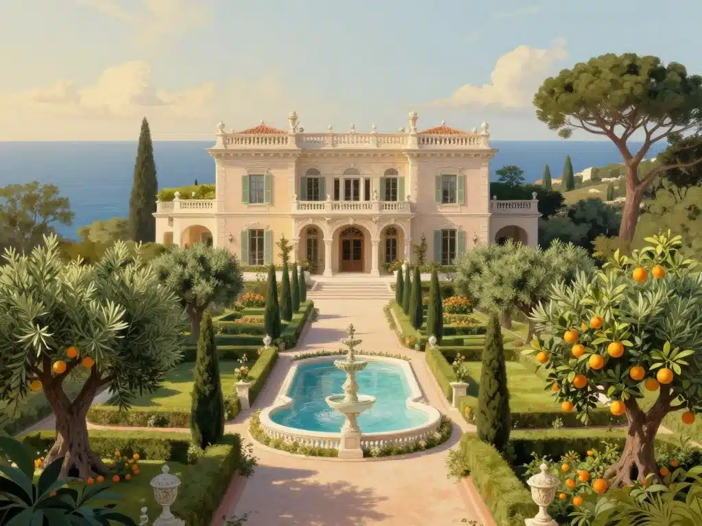 architecture de la villa leopolda et ses jardins en terrasse