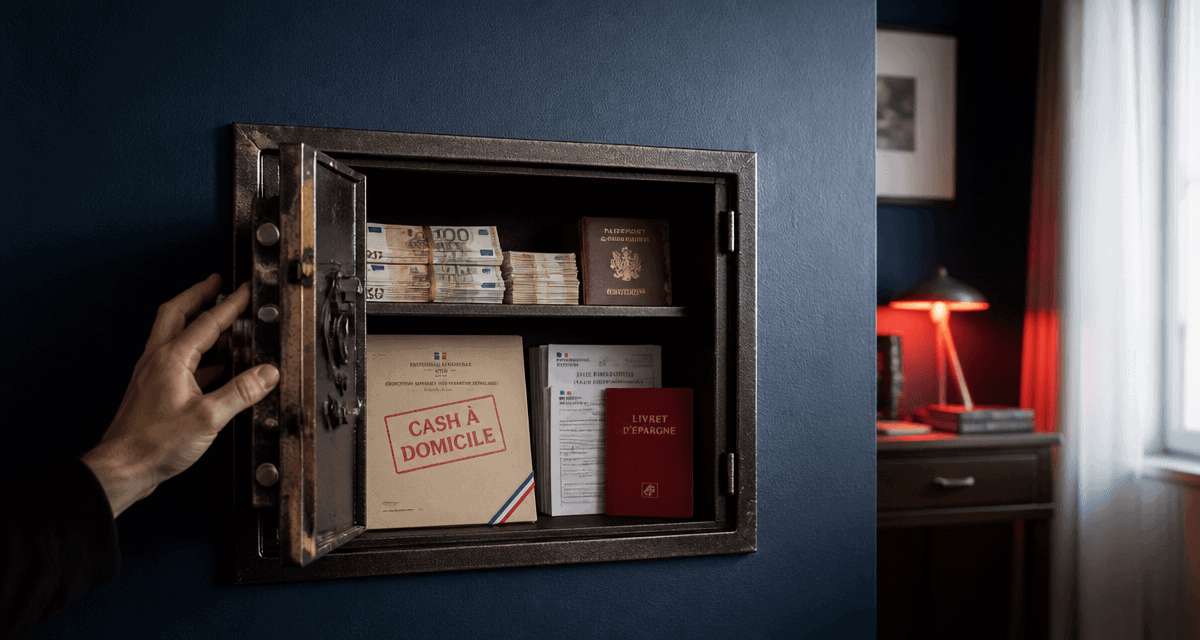 Argent liquide chez soi coffre-fort billets euros