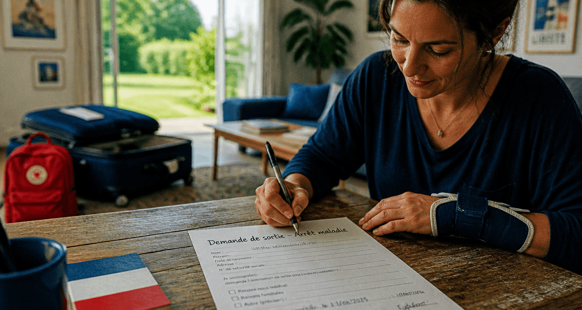 arret maladie peut on partir en vacances femme remplit demande de sortie