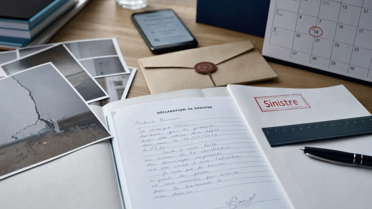 Modèle de lettre déclaration de dommage matériel : dossier d’assurance et photos de fissure