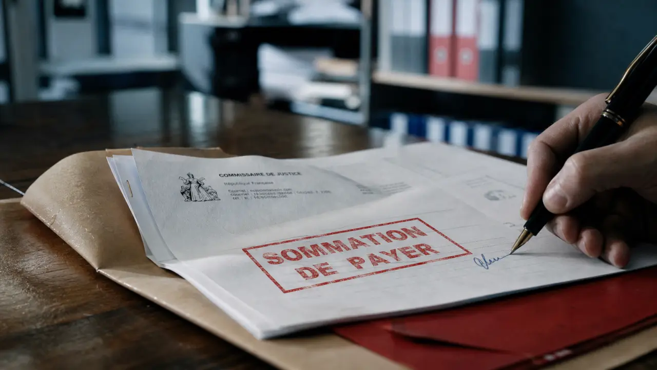 Sommation de payer et dossier de preuves pour recouvrement et intérêts de retard