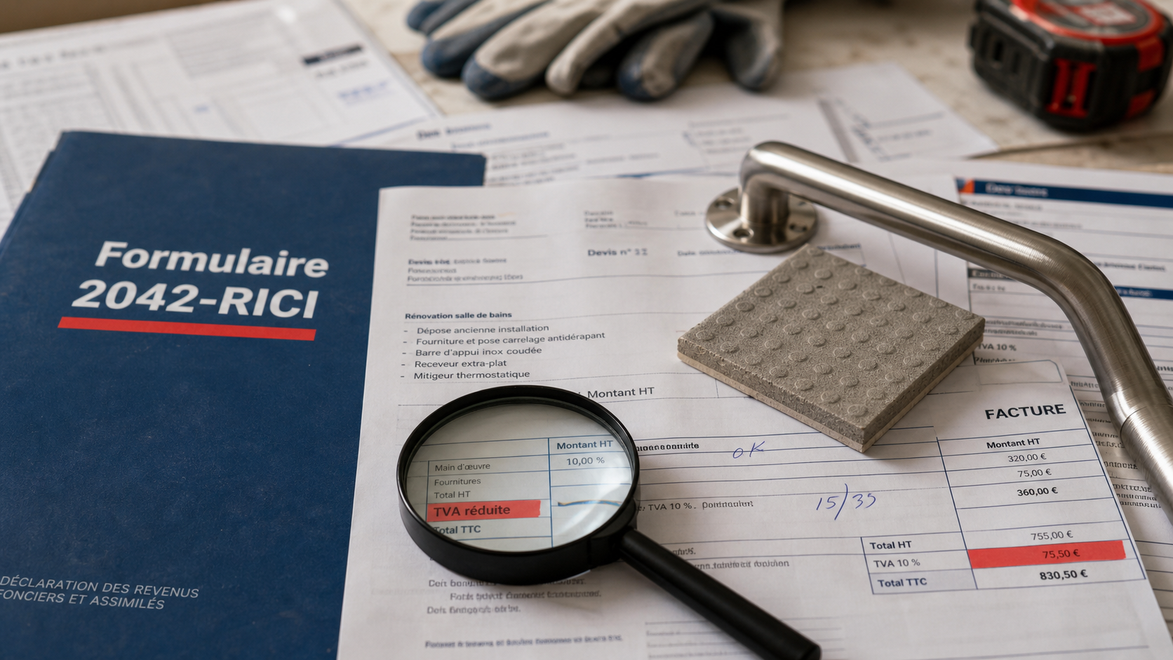 Travaux maison impots : dossier TVA réduite et crédit d’impôt adaptation
