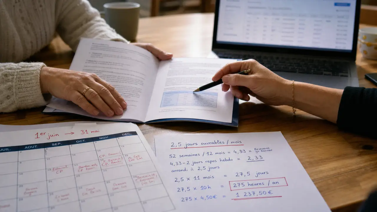 Calcul congés payés assistante maternelle en année incomplète, calendrier et Pajemploi