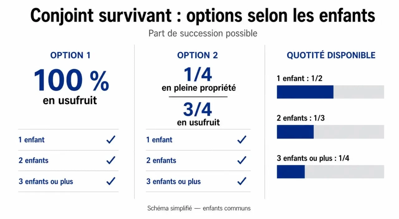Donation au dernier vivant prix : options du conjoint survivant selon le nombre d'enfants