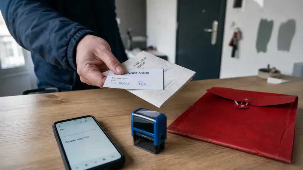 État des lieux de sortie non remis le jour même : relance, dépôt de garantie et recours