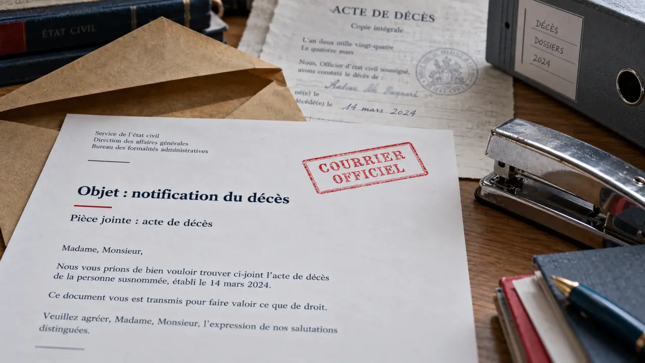 Modèle lettre décès organismes pour notifier les services