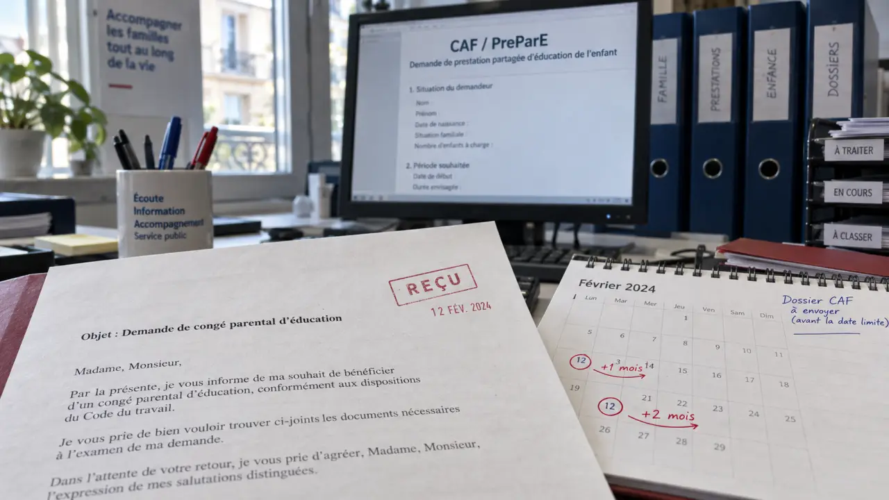Modèle lettre demande de congé parental caf : courrier employeur reçu RH
